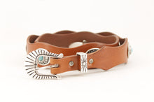 Carica l'immagine nel visualizzatore di Gallery, cintura-cuoio-western-turchese-madeinitaly-leather-belt-