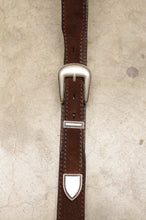 Carica l&#39;immagine nel visualizzatore di Gallery, cintura-cuoio-pelle-scamosciata-suede-artigianale-handmade-leather-belt-western-jeandessel-
