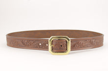 Carica l'immagine nel visualizzatore di Gallery, cintura-western-ottone-cuoio-leather-belt-solidbrass-