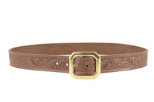Carica l'immagine nel visualizzatore di Gallery, cintura-western-ottone-cuoio-leather-belt-solidbrass-