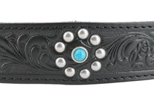 Carica l'immagine nel visualizzatore di Gallery, westerbelt-cintura-leatherbelt-country-studs-turquoise-cinturapelle-
