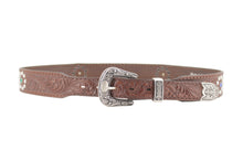 Carica l'immagine nel visualizzatore di Gallery, LEATHERBELT-EMBOSSED-STUDS-STRASS-