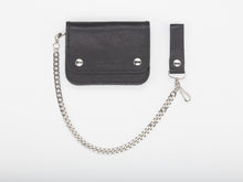 Carica l'immagine nel visualizzatore di Gallery, portafoglio-cuoio-biker-catena-treccia-leather-wallet-