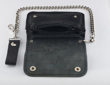 Carica l'immagine nel visualizzatore di Gallery, portafoglio-cuoio-biker-catena-treccia-leather-wallet-