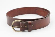 Carica l'immagine nel visualizzatore di Gallery, CINTURA IN CUOIO CON FIBBIA IN OTTONE ALTA 4,5 CM