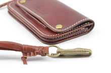 Carica l'immagine nel visualizzatore di Gallery, portafoglio-cuoio-biker-catena-treccia-leather-wallet-
