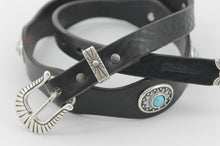 Carica l'immagine nel visualizzatore di Gallery, cintura-cuoio-western-turchese-madeinitaly-leather-belt-