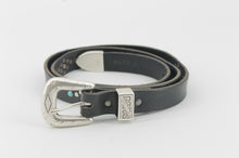 Carica l'immagine nel visualizzatore di Gallery, cintura-belt-borchie-studs-turquoise--cuoio-leather-western-handmade-artigianale-jeandessel-