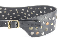 Carica l'immagine nel visualizzatore di Gallery, Cintura in cuoio vita alta con borchie