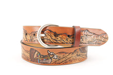 Carica l'immagine nel visualizzatore di Gallery, western-cintura-cuoio-artigianale-jeandessel-vintage-leather-belt-handmade-handpaint-