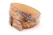Carica l'immagine nel visualizzatore di Gallery, western-cintura-cuoio-artigianale-jeandessel-vintage-leather-belt-handmade-handpaint-