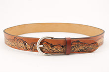Carica l'immagine nel visualizzatore di Gallery, western-cintura-cuoio-artigianale-jeandessel-vintage-leather-belt-handmade-handpaint-