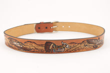 Carica l'immagine nel visualizzatore di Gallery, western-cintura-cuoio-artigianale-jeandessel-vintage-leather-belt-handmade-handpaint-