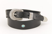 Carica l'immagine nel visualizzatore di Gallery, cintura-artigianale-turchesi-western-cuoio-leather-belt-handmade-jeandessel-frisco-
