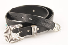 Carica l&#39;immagine nel visualizzatore di Gallery, cintura-artigianale-turchesi-western-cuoio-leather-belt-handmade-jeandessel-frisco-
