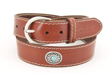 Carica l'immagine nel visualizzatore di Gallery, western-cintura-cuoio-artigianale-jeandessel-vintage-leather-belt-handmade-studs-borchie-
