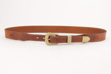 Carica l'immagine nel visualizzatore di Gallery, Cintura western con inserti in vitello stampa coccodrillo