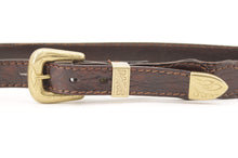 Carica l'immagine nel visualizzatore di Gallery, Cintura western con inserti in vitello stampa coccodrillo