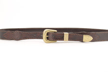 Carica l'immagine nel visualizzatore di Gallery, Cintura western con inserti in vitello stampa coccodrillo