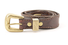 Carica l'immagine nel visualizzatore di Gallery, Cintura western con inserti in vitello stampa coccodrillo