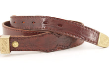 Carica l'immagine nel visualizzatore di Gallery, Cintura western con inserti in vitello stampa coccodrillo
