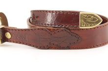Carica l'immagine nel visualizzatore di Gallery, Cintura western con inserti in vitello stampa coccodrillo