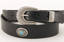 Carica l'immagine nel visualizzatore di Gallery, -leather-belt-cintura-cuoio-western-turchese-