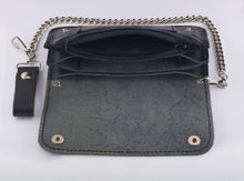 Carica l'immagine nel visualizzatore di Gallery, portafoglio-cuoio-biker-catena-treccia-leather-wallet-
