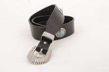 Carica l'immagine nel visualizzatore di Gallery, -leather-belt-cintura-cuoio-western-turchese-