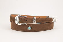 Carica l&#39;immagine nel visualizzatore di Gallery, 
suede-leather-belt-turquoise-madeinitaly-fattoamano-scamosciato-
