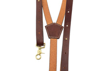 Carica l'immagine nel visualizzatore di Gallery, bretelle-pelle-ottone-suspenders-leather-solidbrass-
