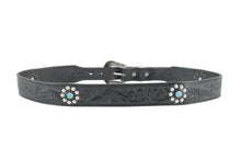 Carica l'immagine nel visualizzatore di Gallery, westerbelt-cintura-leatherbelt-country-studs-turquoise-cinturapelle-
