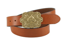 Carica l'immagine nel visualizzatore di Gallery, leatherbelt-brass-buckle-fibbia-ottone-
