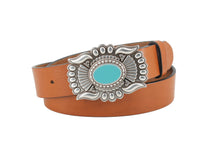 Carica l'immagine nel visualizzatore di Gallery, buckle-fibbia-turchese-westernbelt-countrybelt-leatherbelt-
