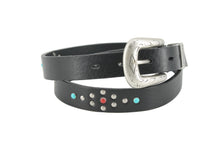 Load image into Gallery viewer, cintura-belt-borchie-studs-turquoise--cuoio-leather-western-handmade-artigianale-jeandessel-
