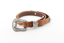 Load image into Gallery viewer, Western Leather Belt with Turquoises
